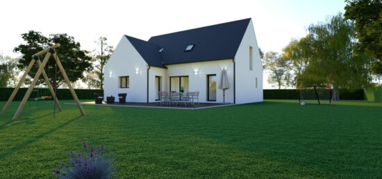 Plan de maison Surface terrain 130 m2 - 4 pièces - 3  chambres -  avec garage 