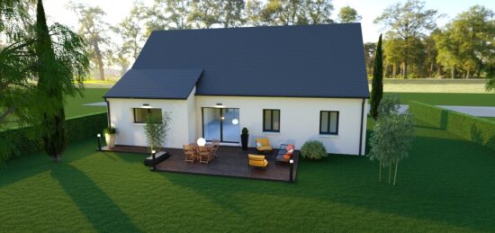 Plan de maison Surface terrain 90 m2 - 4 pièces - 3  chambres -  avec garage 