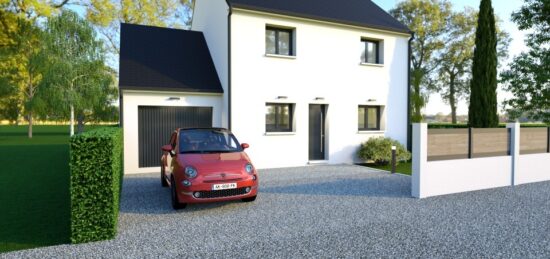 Plan de maison Surface terrain 90 m2 - 5 pièces - 4  chambres -  avec garage 