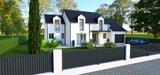 Plan de maison Surface terrain 160 m2 - 6 pièces - 3  chambres -  avec garage 