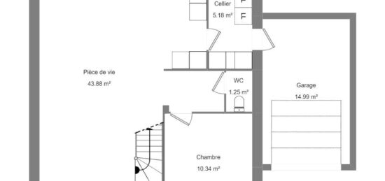 Plan de maison Surface terrain 90 m2 - 5 pièces - 4  chambres -  avec garage 