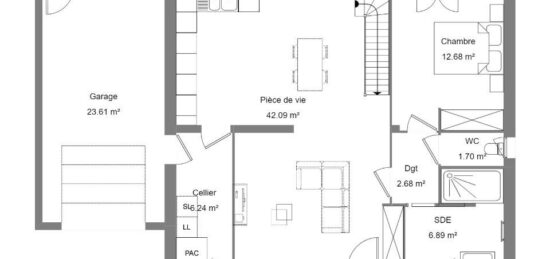 Plan de maison Surface terrain 110 m2 - 5 pièces - 4  chambres -  avec garage 