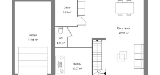 Plan de maison Surface terrain 80 m2 - 4 pièces - 3  chambres -  avec garage 