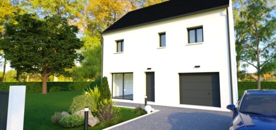 Plan de maison Surface terrain 90 m2 - 3 pièces - 3  chambres -  avec garage 
