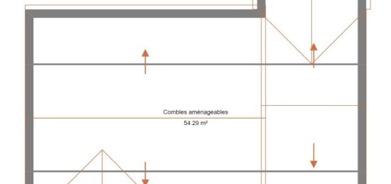 Plan de maison Surface terrain 100 m2 - 3 pièces - 2  chambres -  avec garage 