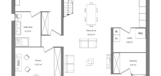 Plan de maison Surface terrain 130 m2 - 4 pièces - 4  chambres -  sans garage 