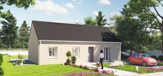 Plan de maison Surface terrain 82 m2 - 3 pièces - 3  chambres -  avec garage 