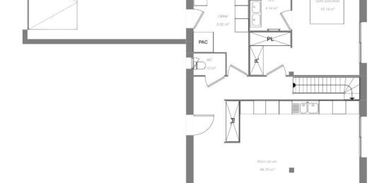 Plan de maison Surface terrain 150 m2 - 5 pièces - 4  chambres -  avec garage 