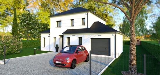 Plan de maison Surface terrain 120 m2 - 5 pièces - 4  chambres -  avec garage 